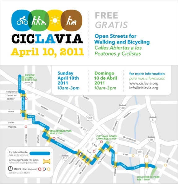 Map of the first CicLAvia event