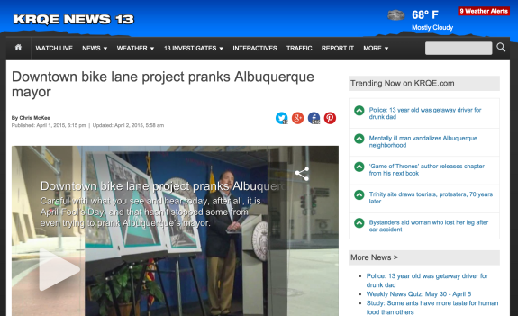 A screenshot from the KRQE news story. 